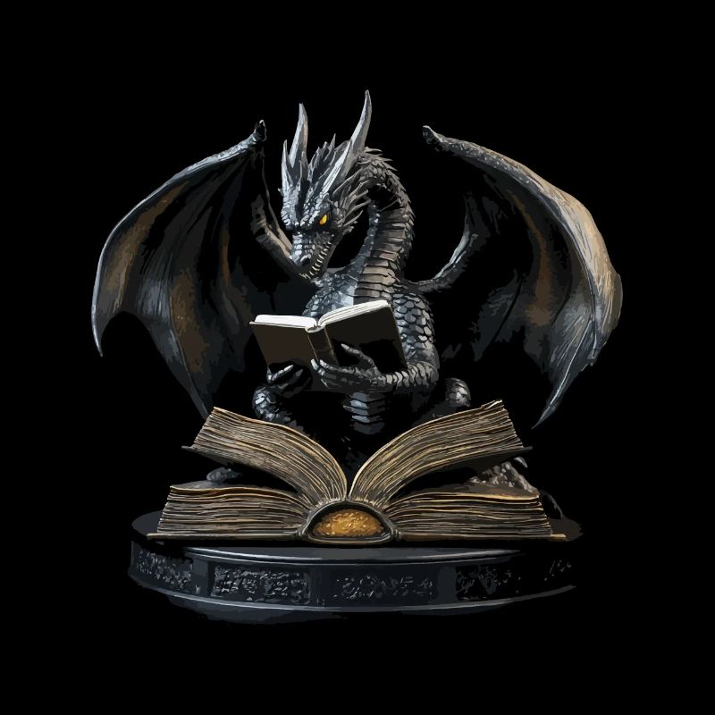 Eleganter schwarzer Drache – Epischer Drachen