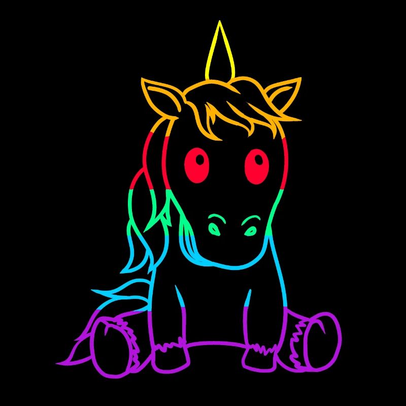 Retro Vintage Einhorn Einhörner 80er Regenbogen
