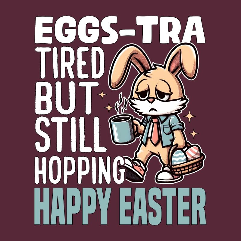EGGS-TRA TIRED BUT STILL HOPPING HAPPY EASTER
