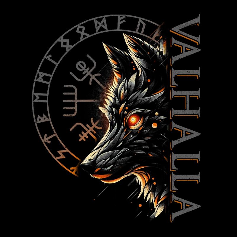 Valhalla Wolf Nordische Götter Wikinger Kompass