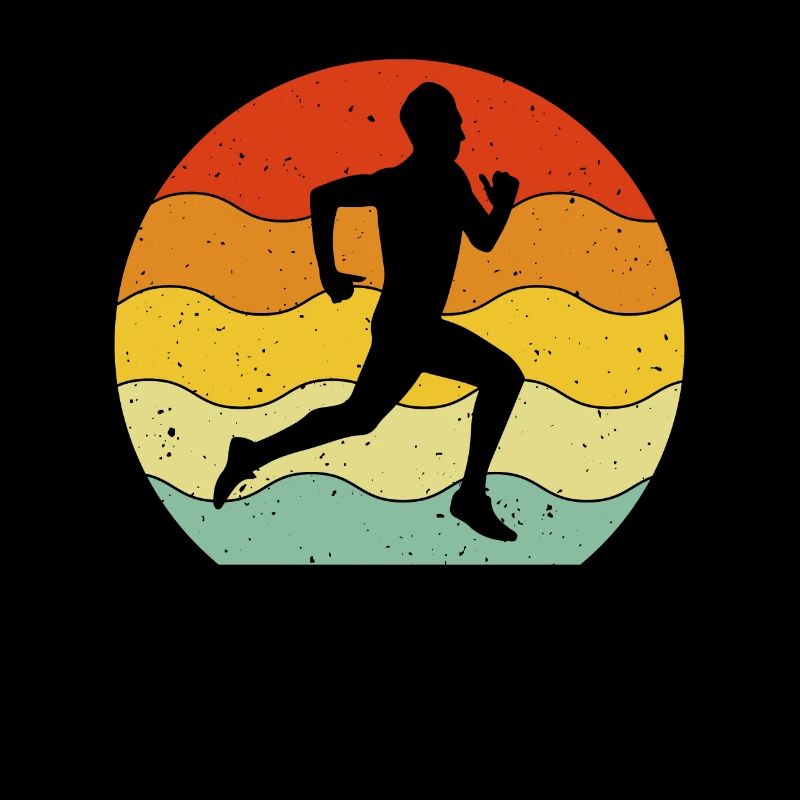 Lustiger Lauf Retro Läufer Athlet Marathon