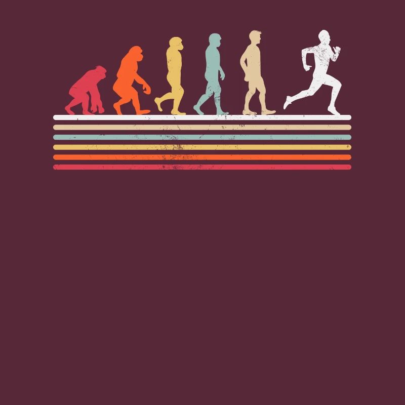 Running Evolution Retro Runner Marathoner Funny