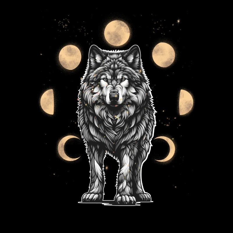 Wolf Wolves Moon Phase Moon Phases Spiritual