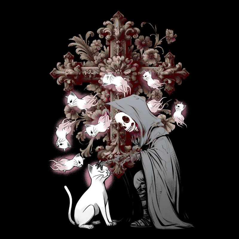 Halloween Ghost Ghost Crosses Crucifix Cat