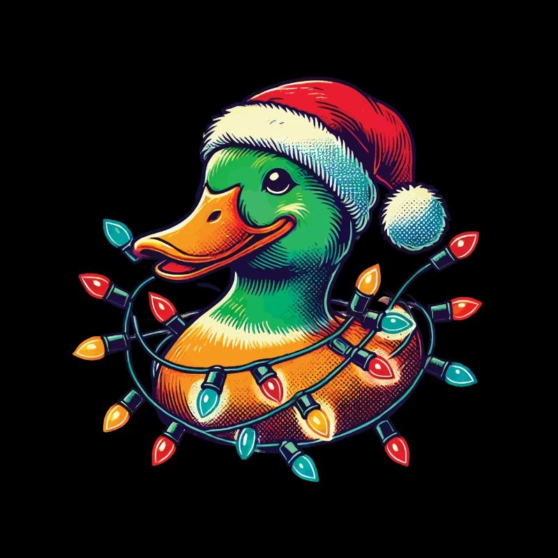 Lustige Weihnachtsente Mit Lichtern