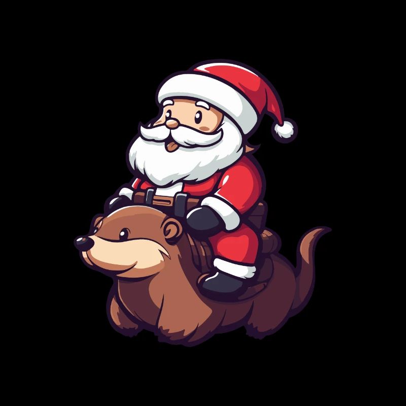Biber Weihnachtsmann Cartoon