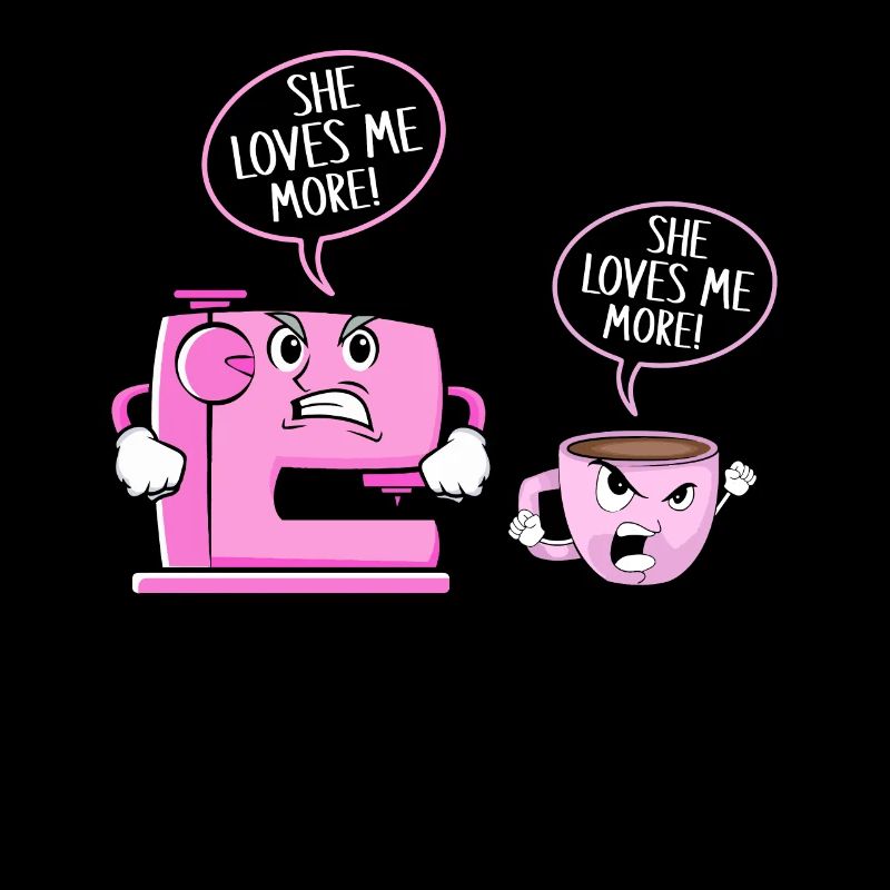 Sewing Machine Sew Lovers Coffee Lover She Loves Me