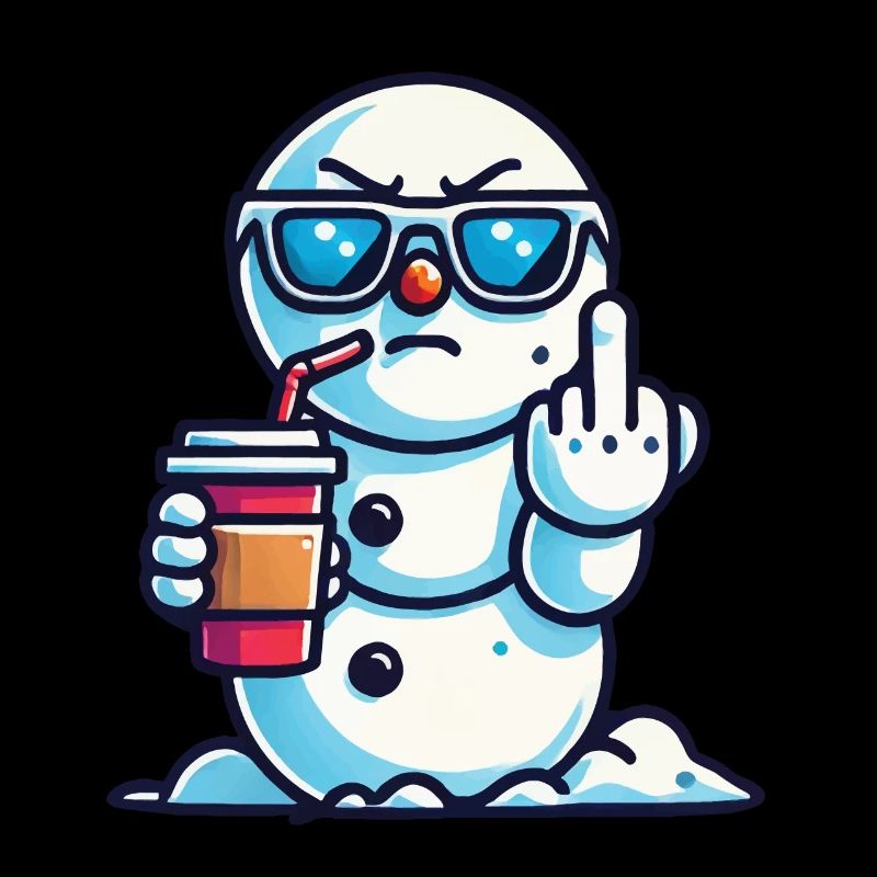 Cooler Schneemann Mit Statement