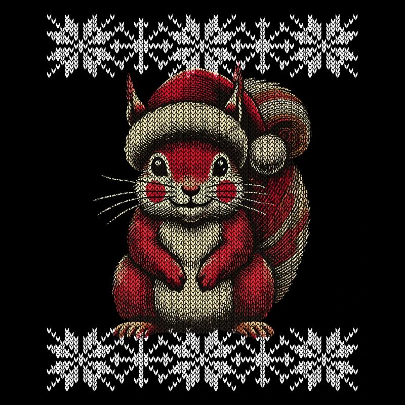 Écureuil de Noël avec chapeau