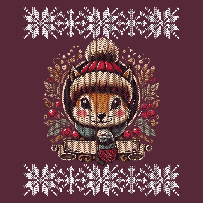 Winterliche Eichhörnchen Illustration