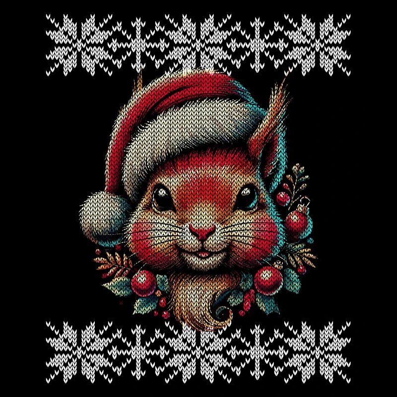 Niedliches Weihnachts-Eichhörnchen Mit Mütze