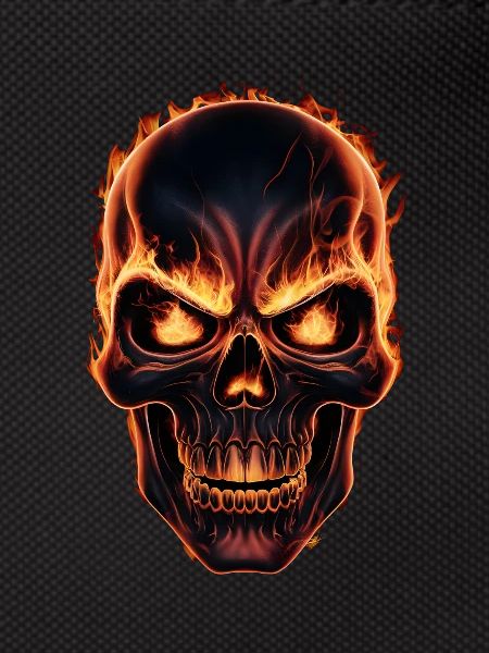completly burning skull