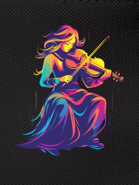 Violon Fille Rétrowave