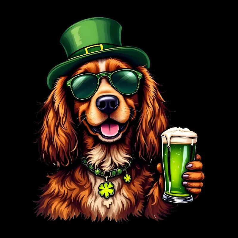 Cocker Spaniel St. Patricks Day Bier Outfit Hunde
