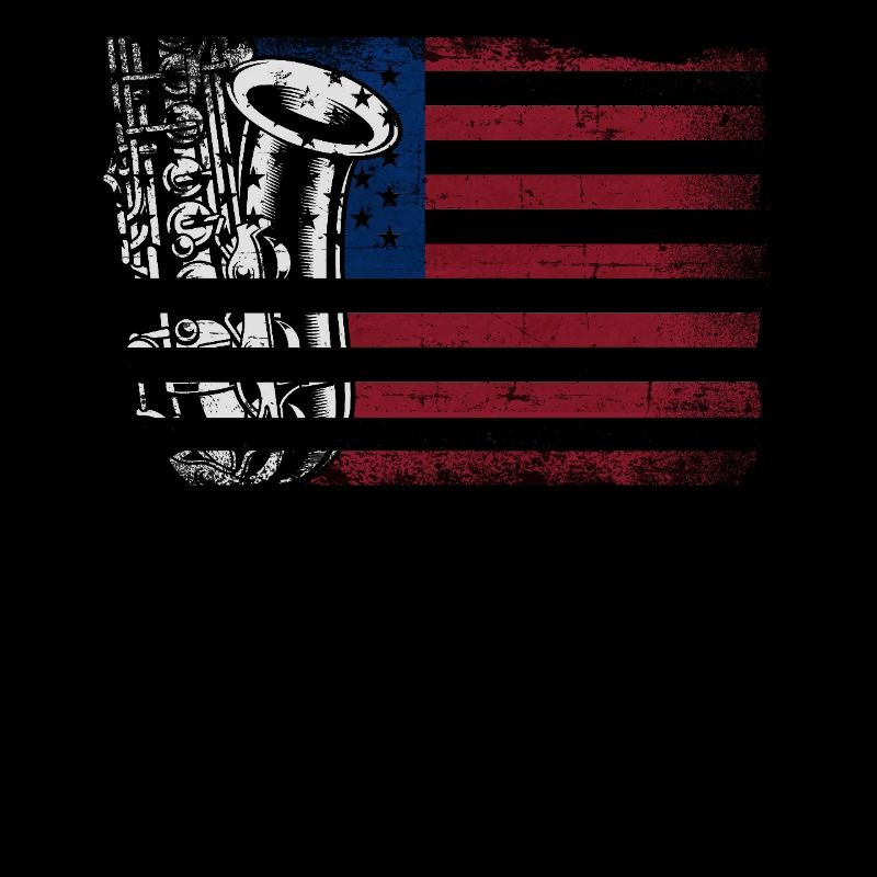 Saxophone American Flag
