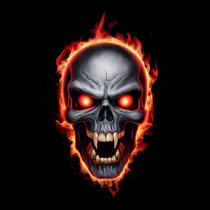 Vampir Burning Skull