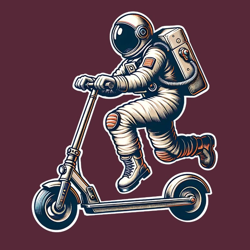 E-Scooter E-Roller Tretroller Astronaut
