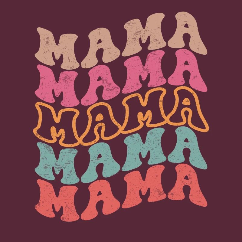 Retro Groovy Mama Text Pattern