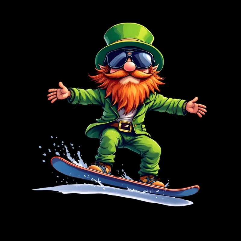 Snowboard Leprechaun Sport St. Patrick's Day