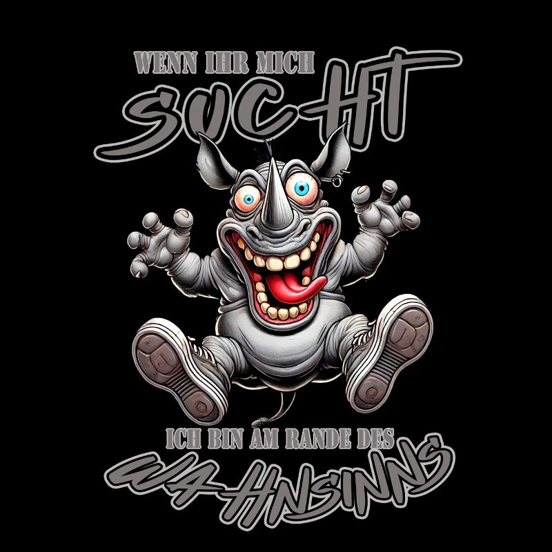Crazy Nashorn am Rande des Wahnsinns Comic Stil