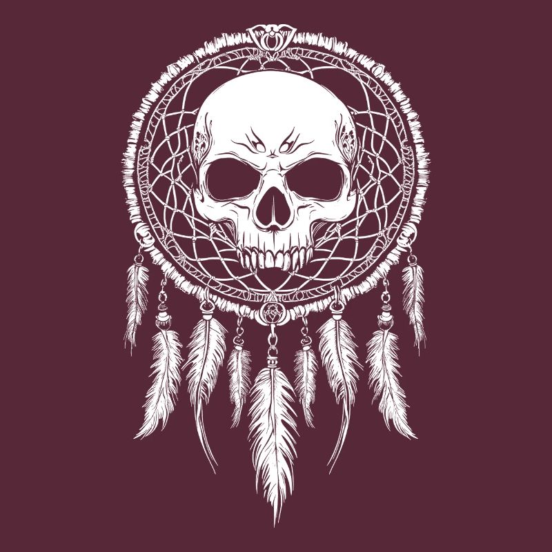 Skull Dreamcatcher Gothic Boho Skull Tribal