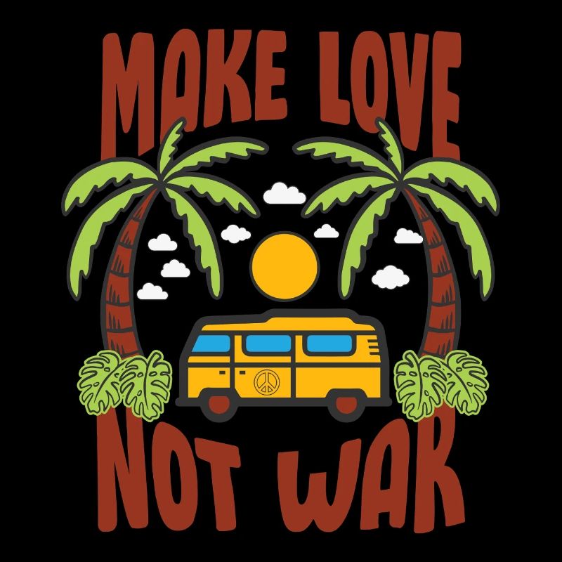 Make Love Not War Flower Power Hippie