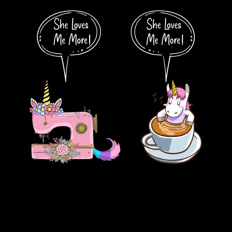 Sewing Machine Sew Lovers Coffee Lover She Loves Me