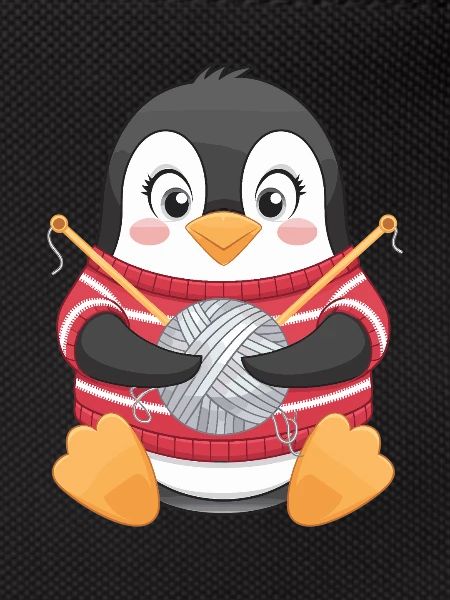 Cute Penguin Knitting Motif
