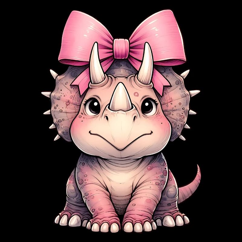 Coquette Bow Triceratops Dinosaur Pink