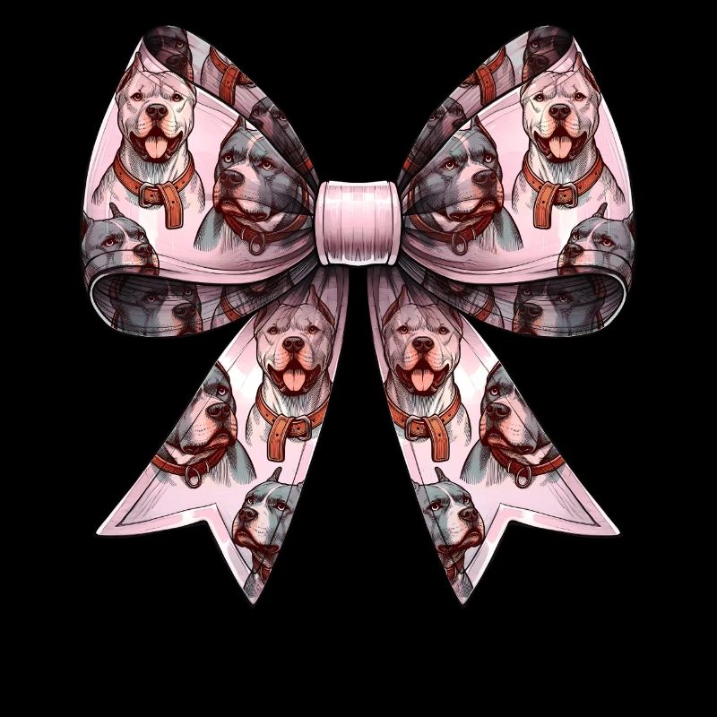 Coquette Bow Pitbull Dog Mom Pattern Pink