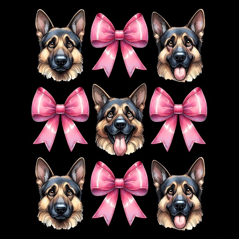 Coquette Bow German Shepherd Mom Pink Ribbon