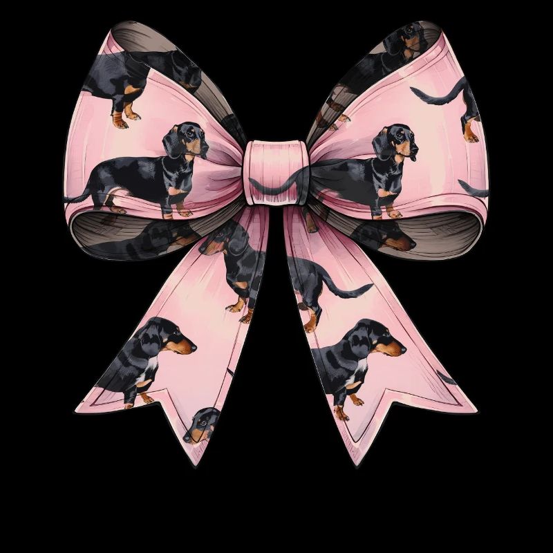 Coquette Schleife Dackel Hund Mama Muster rosa