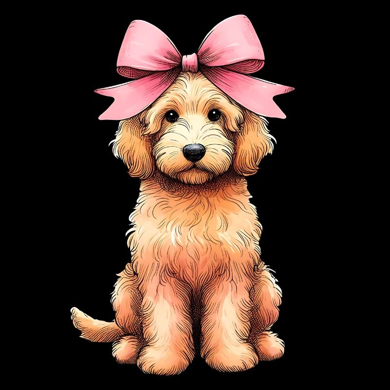 Coquette Bow Golden Doodle Dog Goldendoodle