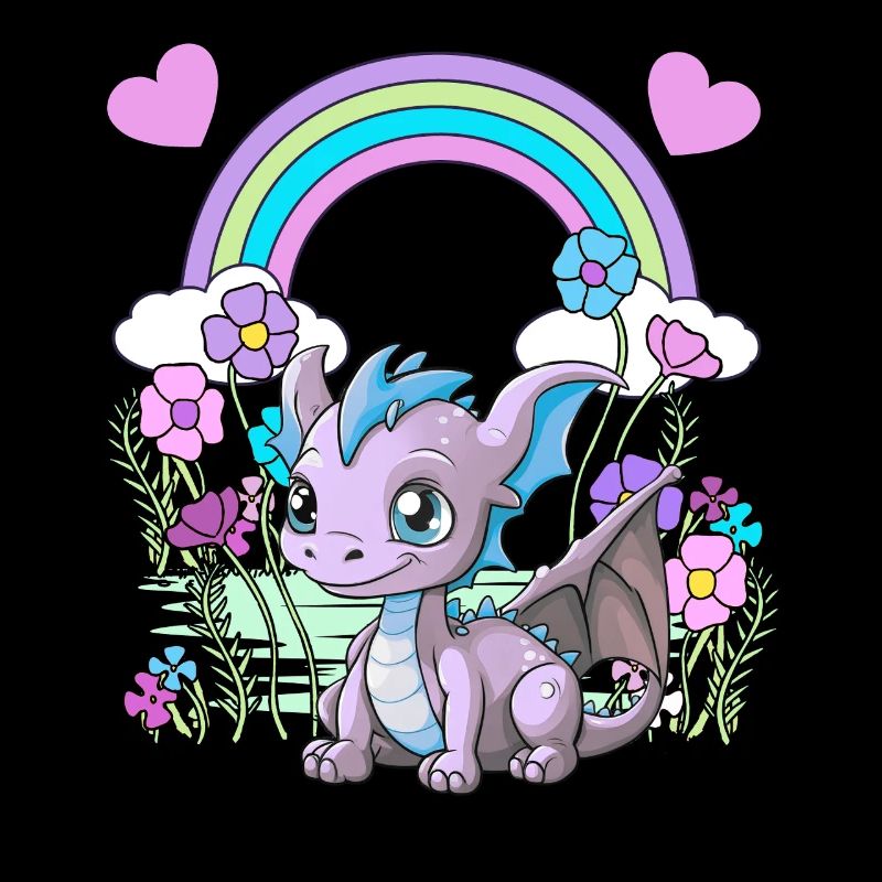 Drache Drachen Kinder Kind Regenbogen