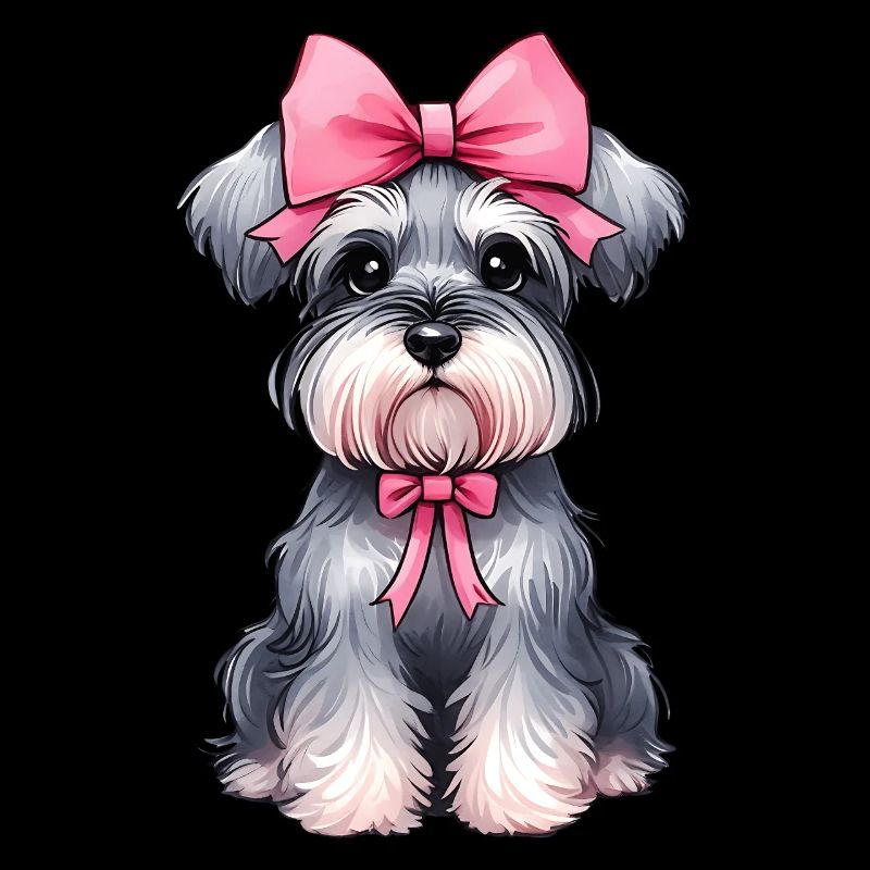 Coquette Bow Schnauzer Dog Mom Pink