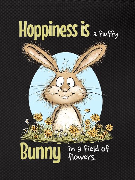 Bunny Easter Motif Saying Spring