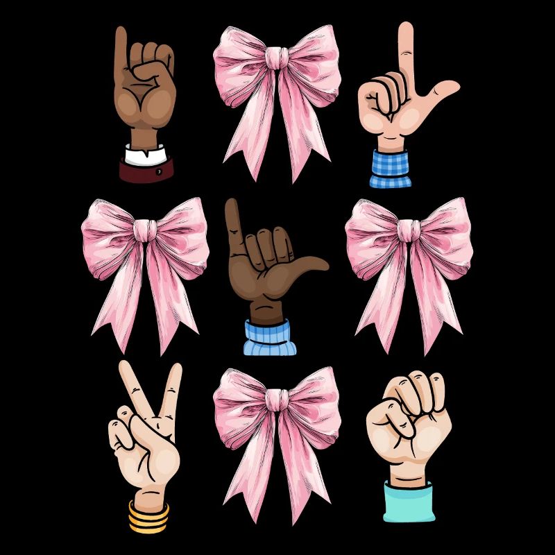 Coquette Bow Sign Language ASL Deaf Teacher