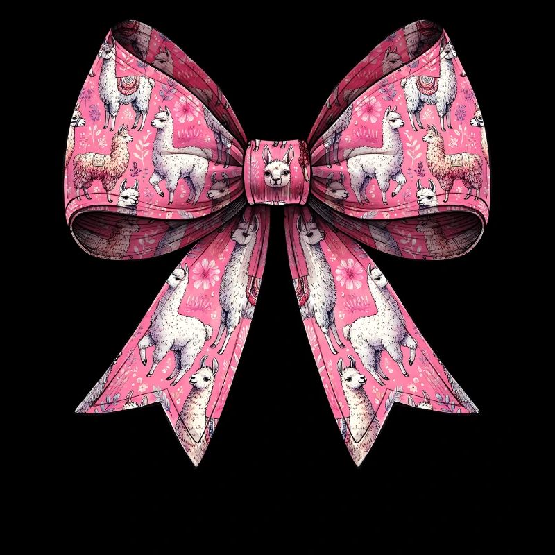 Coquette Schleife Llama Alpaka Mama Muster Rosa