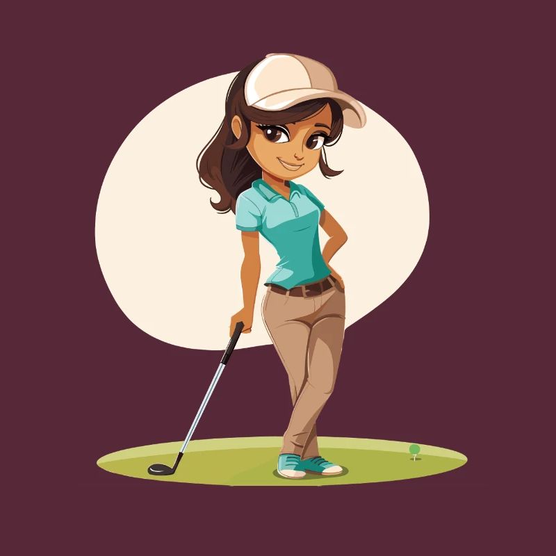 Weiblicher Golfer Comic