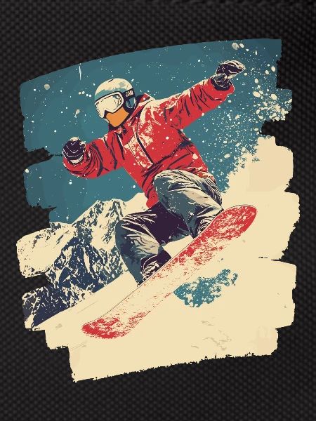 Snowboarder poudreuse