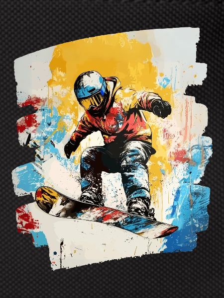 Snowboarder poudreuse