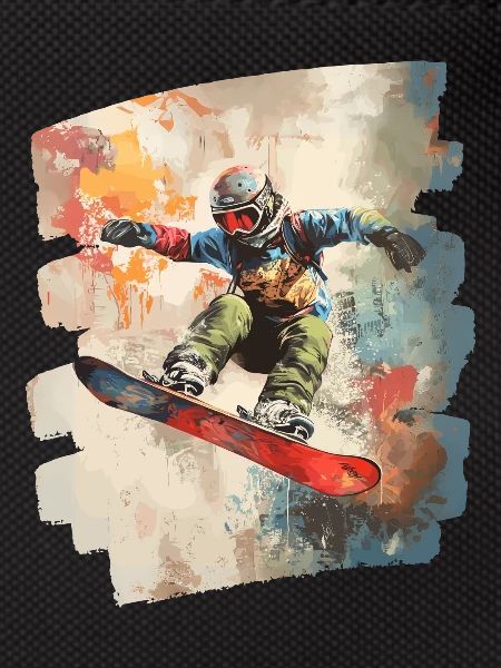 Snowboarder poudreuse