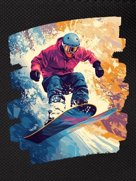 Snowboarder poudreuse