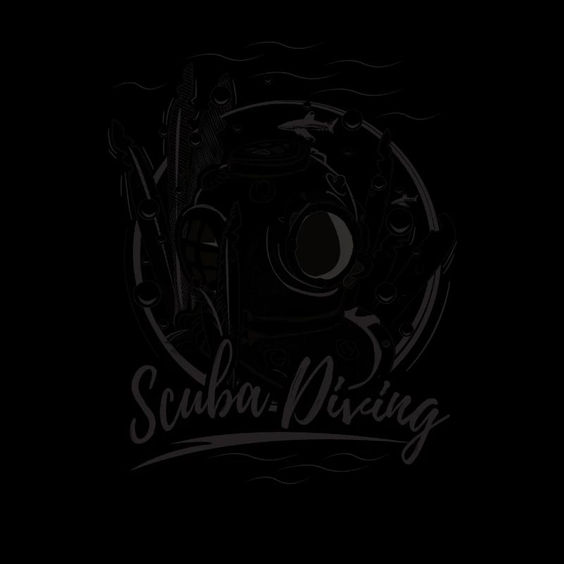 Diving Helmet Drawing - Diving, Shark
