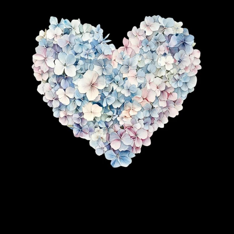 Cœur de fleurs d’hortensias - Fleurs délicates