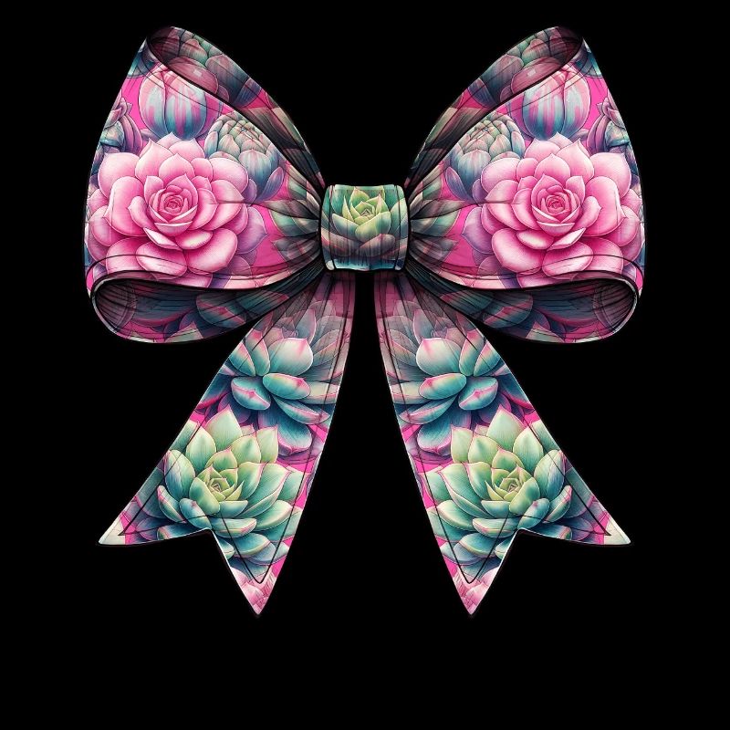 Coquette Bow Succulent Cactus Plant Pattern Mom