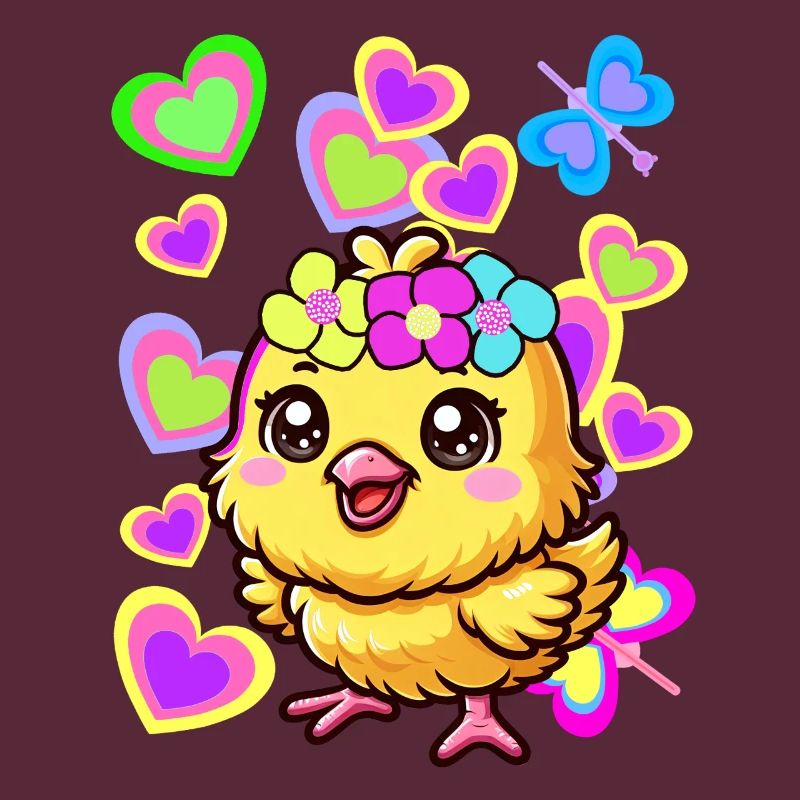 Easter Spring Chick Retro 80s 90s Kids Chicken