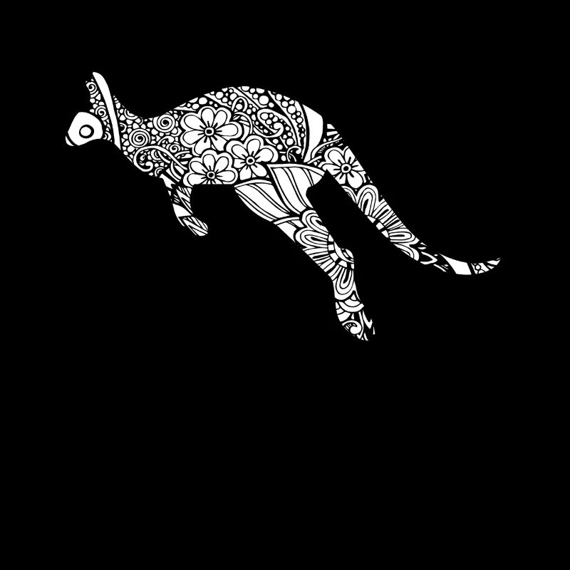 Kangaroo Kangaroo Floral Pattern