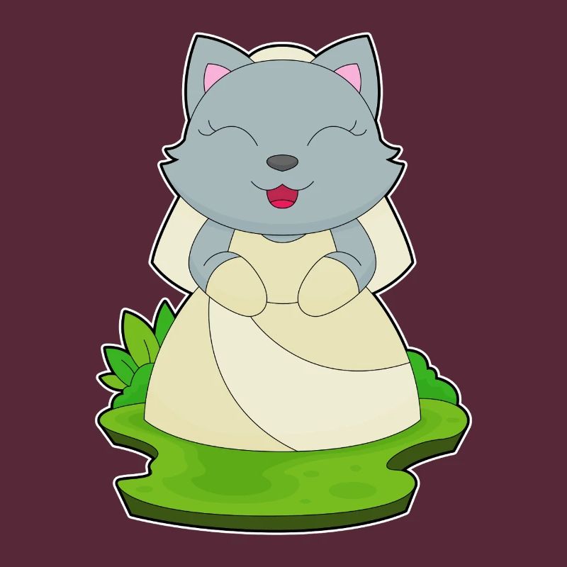 Chat Voile de mariée Mariage