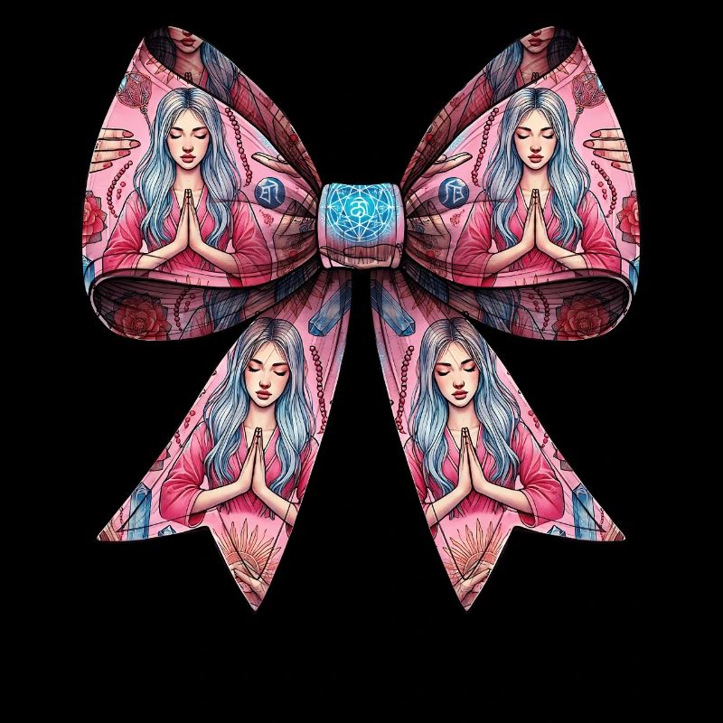 Coquette Bow Reiki Healer Healing Pattern Mom